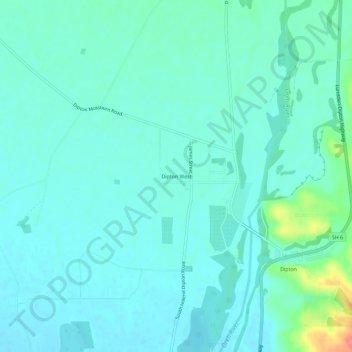 Dipton West topographic map, elevation, terrain