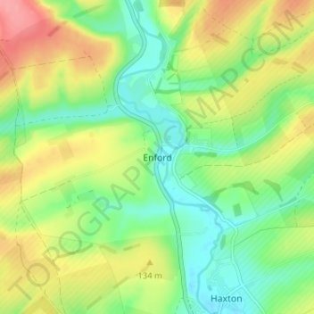 Enford topographic map, elevation, terrain