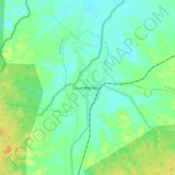 Dharmanagar topographic map, elevation, terrain