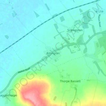 Rillington topographic map, elevation, terrain