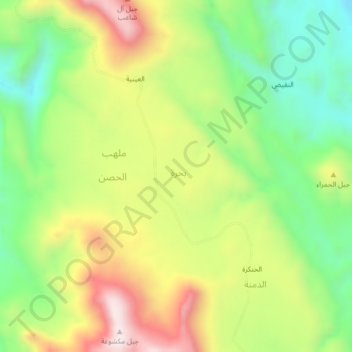 Bahrah topographic map, elevation, terrain