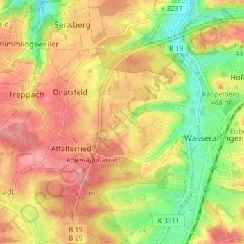 Heisenberg topographic map, elevation, terrain