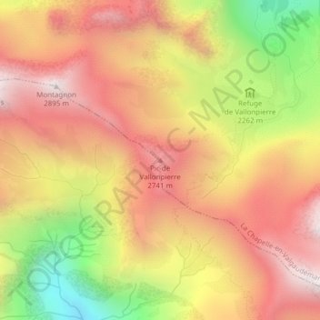 Pic de Vallonpierre topographic map, elevation, terrain