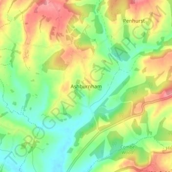 Ashburnham topographic map, elevation, terrain