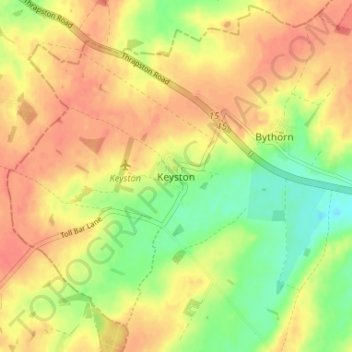 Keyston topographic map, elevation, terrain