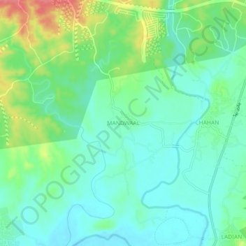 MANDWAAL topographic map, elevation, terrain