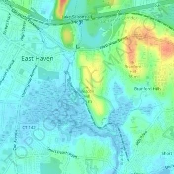 Beacon Hill topographic map, elevation, terrain