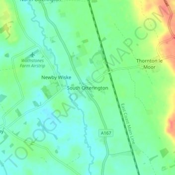 South Otterington topographic map, elevation, terrain