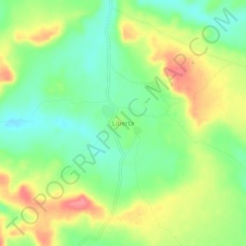 Liberta topographic map, elevation, terrain