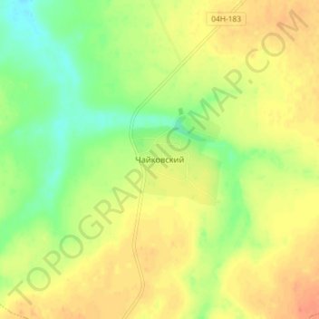 Tchaikovsky topographic map, elevation, terrain