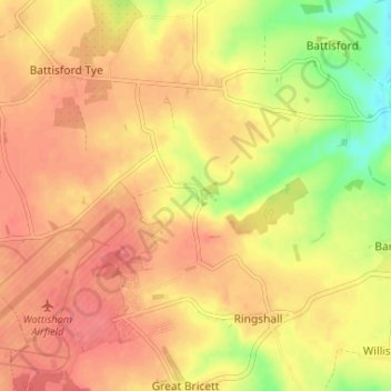 Ringshall topographic map, elevation, terrain