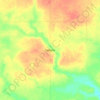 Sedalia topographic map, elevation, terrain