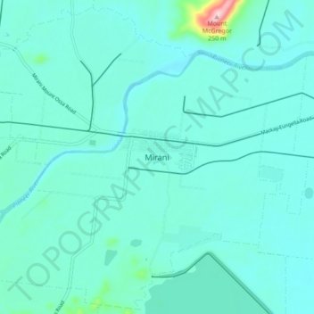 Mirani topographic map, elevation, terrain