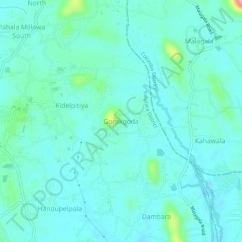 Gorokgoda topographic map, elevation, terrain