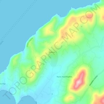 Καλάμι topographic map, elevation, terrain