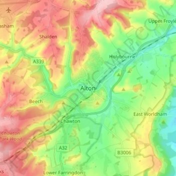 Alton topographic map, elevation, terrain