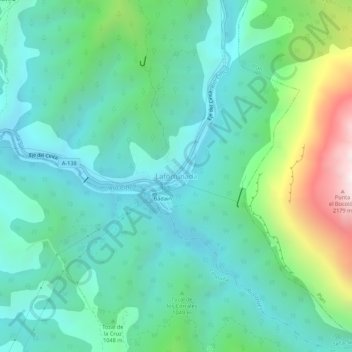 Lafortunada topographic map, elevation, terrain