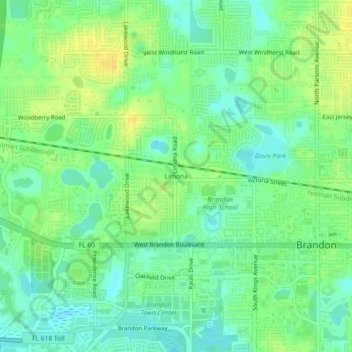 Limona topographic map, elevation, terrain