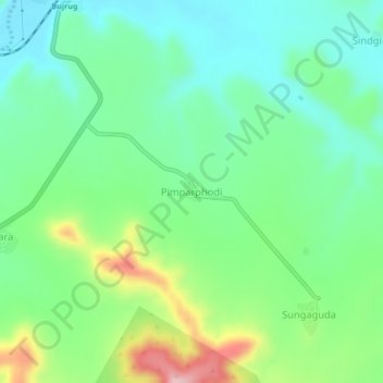 Pimparphodi topographic map, elevation, terrain