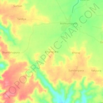 Khanapara topographic map, elevation, terrain