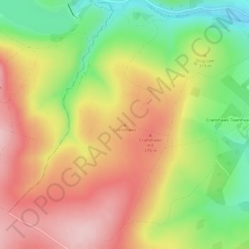 Cranshaws topographic map, elevation, terrain