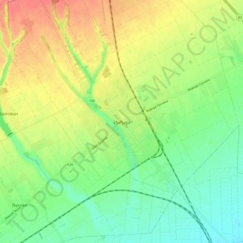 Indjija topographic map, elevation, terrain