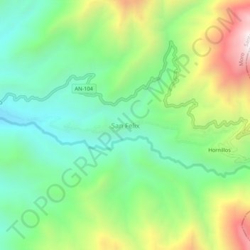 San Felix topographic map, elevation, terrain