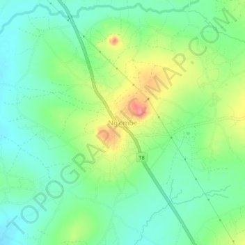 Ng'ombe topographic map, elevation, terrain