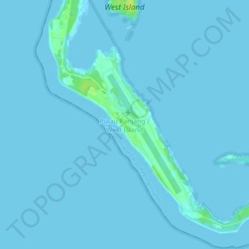 West Island topographic map, elevation, terrain