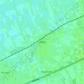 Geffen topographic map, elevation, terrain