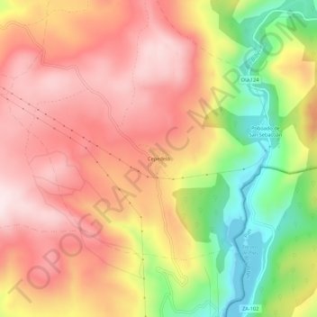 Cepedelo topographic map, elevation, terrain