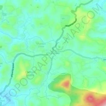 Chundale topographic map, elevation, terrain