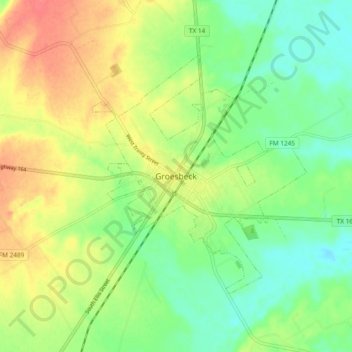 Groesbeck topographic map, elevation, terrain