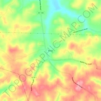 Ready topographic map, elevation, terrain