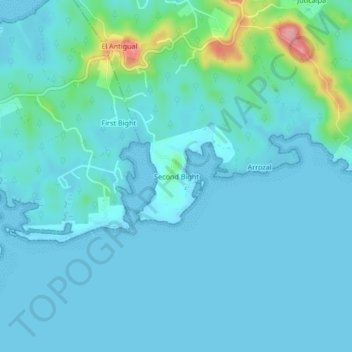 Second Bight topographic map, elevation, terrain