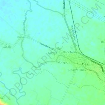 Mayao topographic map, elevation, terrain