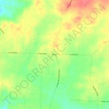 Avilla topographic map, elevation, terrain