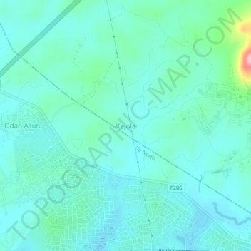 Kajola topographic map, elevation, terrain