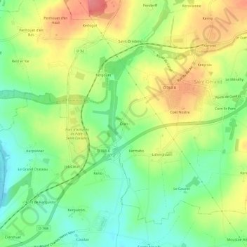 Cran topographic map, elevation, terrain