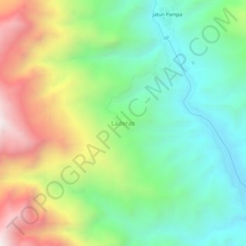 Laderas topographic map, elevation, terrain