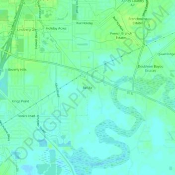 Bel Air topographic map, elevation, terrain