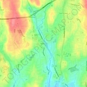 Roxbury topographic map, elevation, terrain