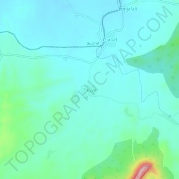 Thuva topographic map, elevation, terrain