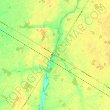 Mitchell topographic map, elevation, terrain