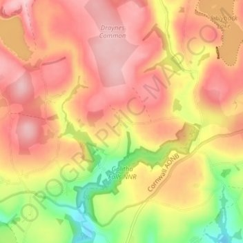 Draynes topographic map, elevation, terrain