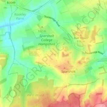 Westley topographic map, elevation, terrain