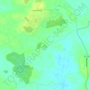 Galley Hill topographic map, elevation, terrain