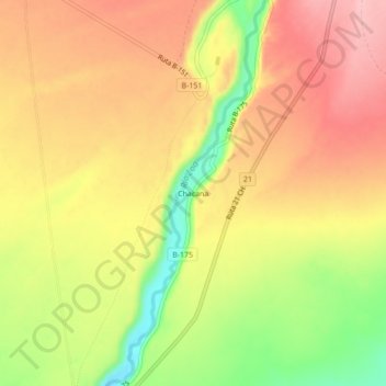 Chacana topographic map, elevation, terrain