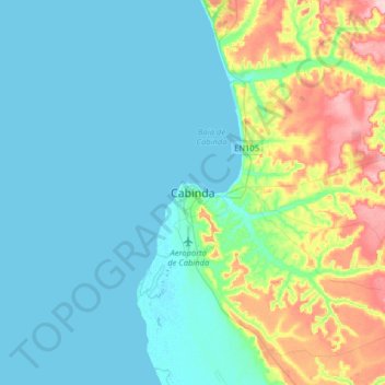 Cabinda topographic map, elevation, terrain