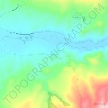 Karagöz topographic map, elevation, terrain